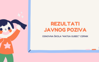 Obavijest o rezultatima javnog poziva – pomoćnici u nastavi