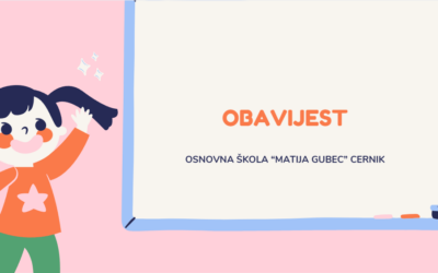 Obavijest roditeljima – udžbenici i dodatni materijali